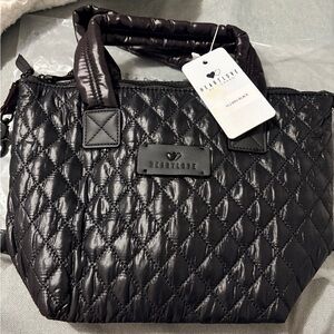 Heart love brand By Charro Quilted Black Tote Bag